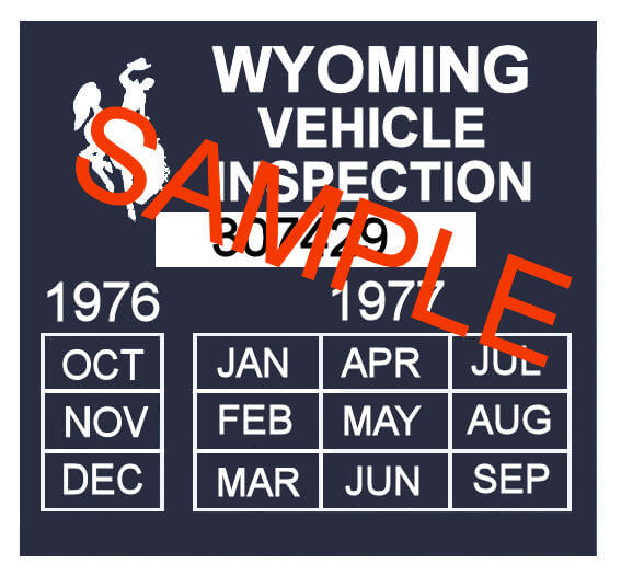 Modal Additional Images for 1976-77 Wyoming inspection sticker